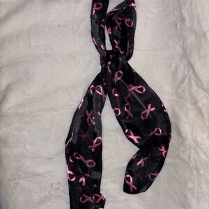 Pink Ribbon Black Scarf